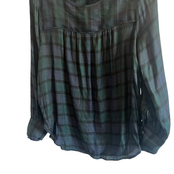 LOFT Medium Plaid Pattern Longsleeves Blouse - Picture 2 of 8
